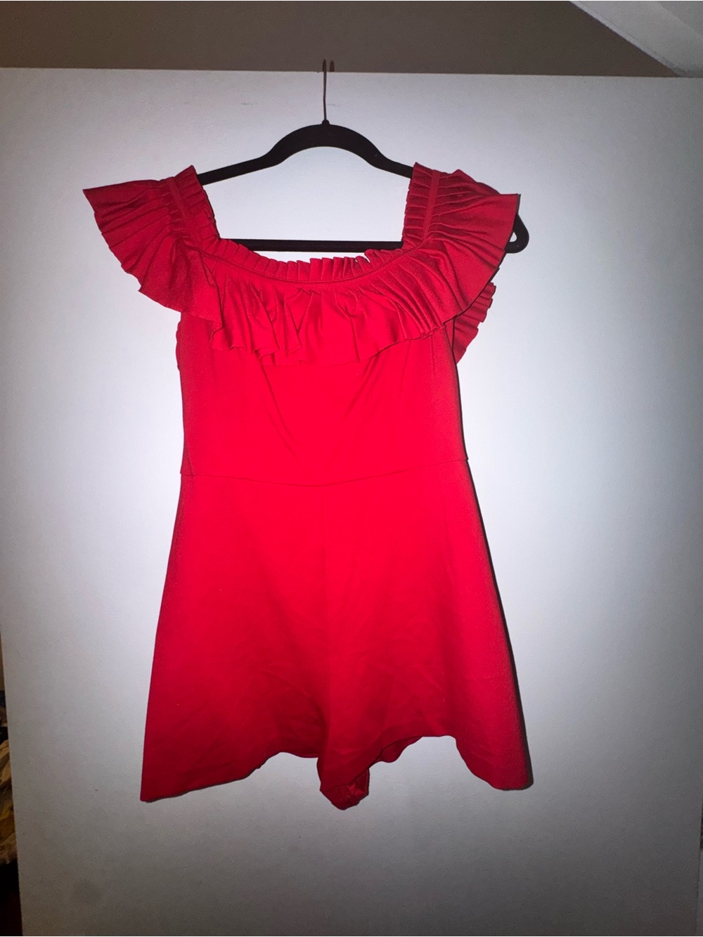 Urban Outfitters Red Ruffle Off-Shoulder Tank Top